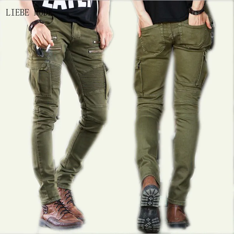 Aliexpress.com : Buy Military Style Designer Skinny Boot Cut Jeans Men ...