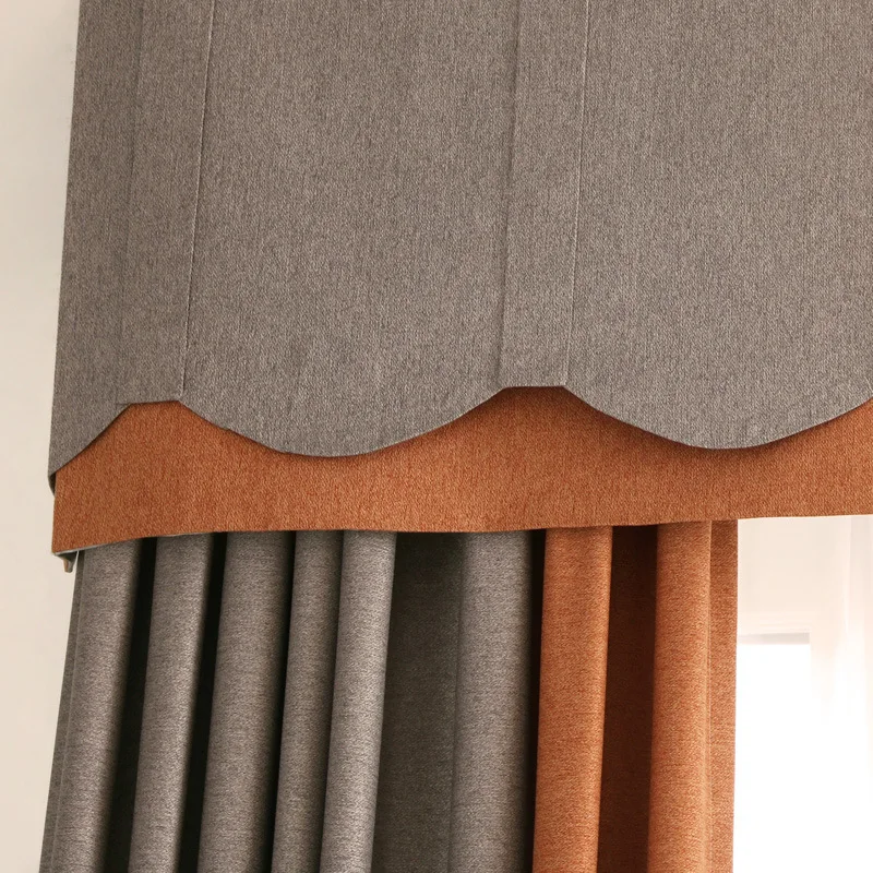 Новое поступление оранжевые серые затемненные занавески для спальни с вышивкой, роскошные занавески для гостиной, европейский стиль