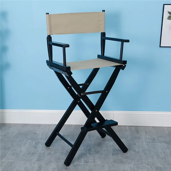Профессионального визажиста кресло директора черная отделка с холст складной набор деревянных макияжных легкий складной стул директора - Цвет: Khaki