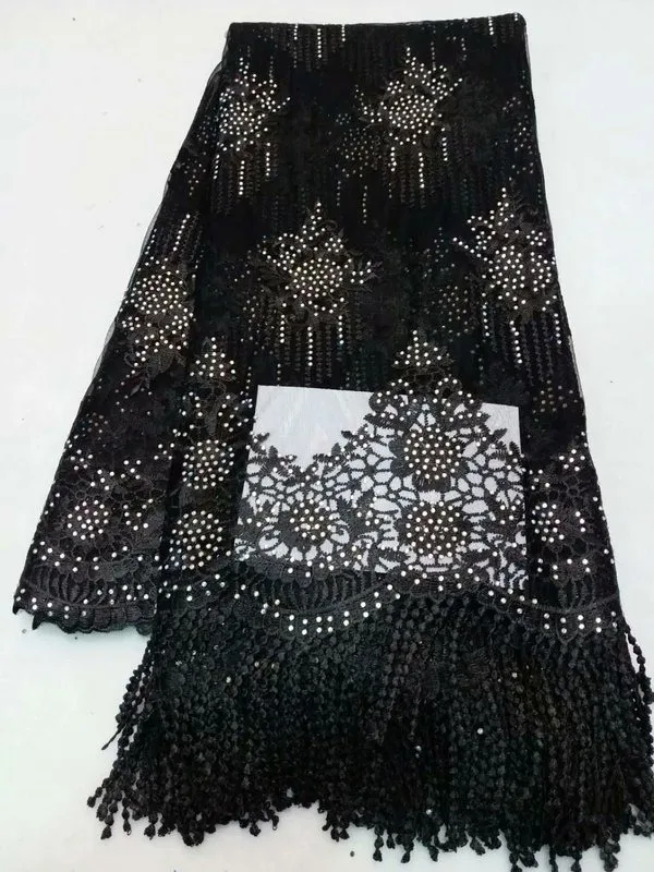

African lace Florals Pattern 125 cm width fabric for Special occasions sold by the 5Yard