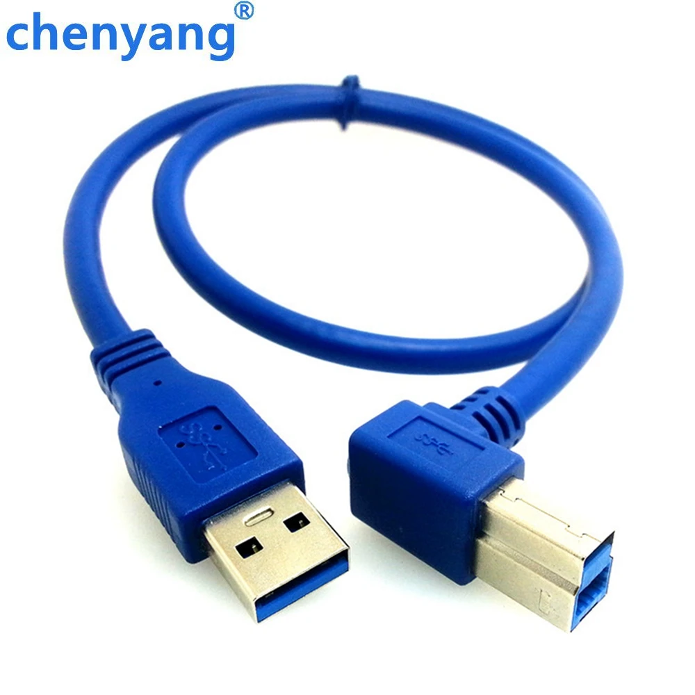 

High Quality USB 3.0 A Male to B Male 90 Degree Right Angle Printer Cable 60cm/0.6m