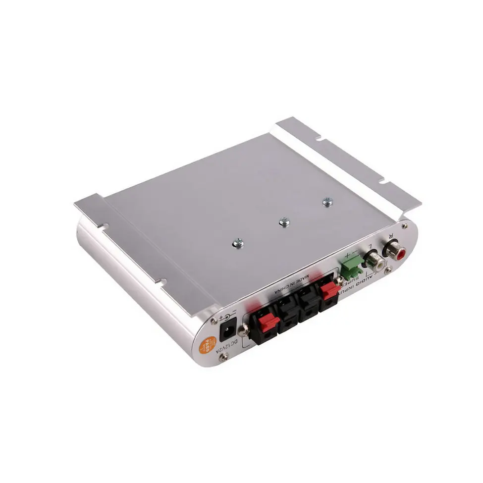 Mini HiFi Sliver 12V 20W CD MP3 Radio coche Auto Motor barco inicio Audio estéreo altavoz amplificador BOOSTRER Verstarker vehículo