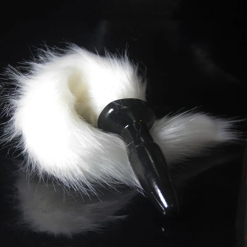 hh057Frisky Faux Fur fox Tail Silicone Butt Plug  (16)