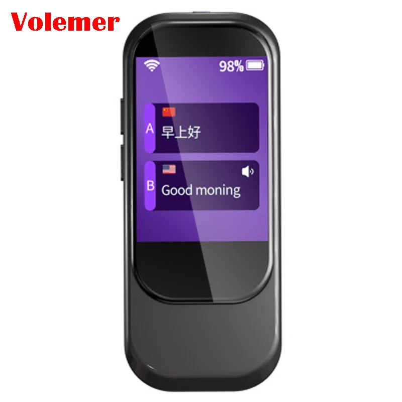 

Volemer WIFI Voice English Translator 2.4 " Touch Screen Simultaneous Interpreter Multi-lingual Tanslation Intelligent Real-time