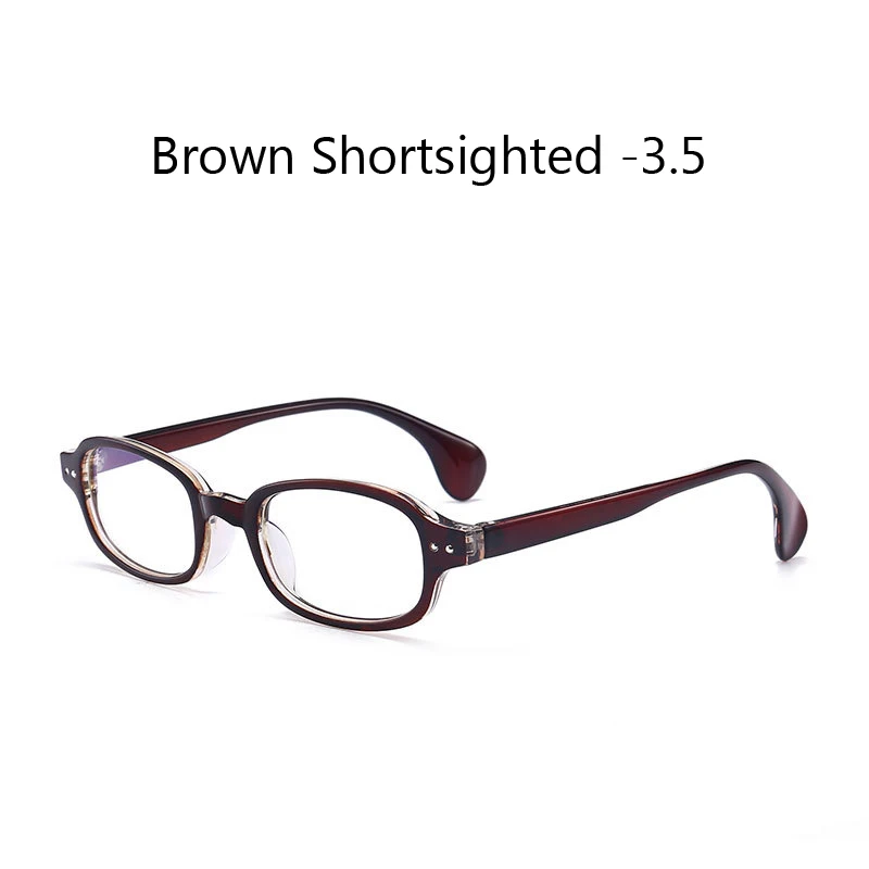 Zilead Ретро Маленькая оправа готовые очки для близорукости для мужчин и женщин близорукие очки для близоруких с Diopter-1.0to-4.0 - Цвет оправы: brown myopia 3.5