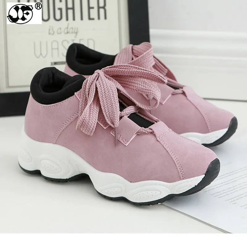 

Brand 2019 women new arrival sneakers Breathable Round Toe Casual Shoes Student Platform Shoes Flats Lace Up Ladies Shoe hjk