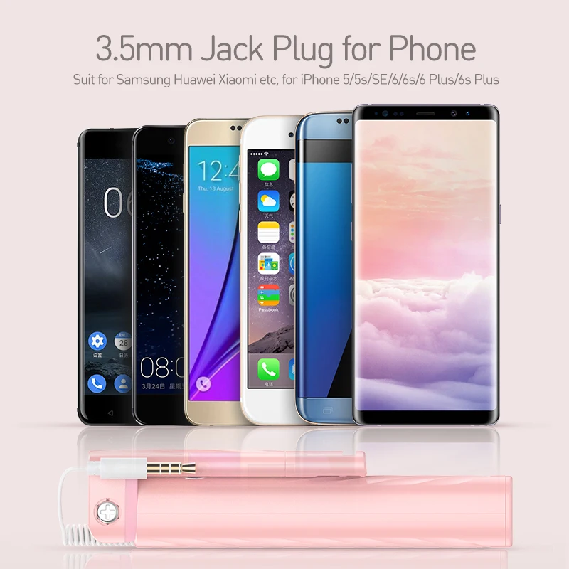 FLOVEME селфи палка Монопод универсальный палки для iPhone 6 5 4 samsung huawei Xiaomi с проводом 3