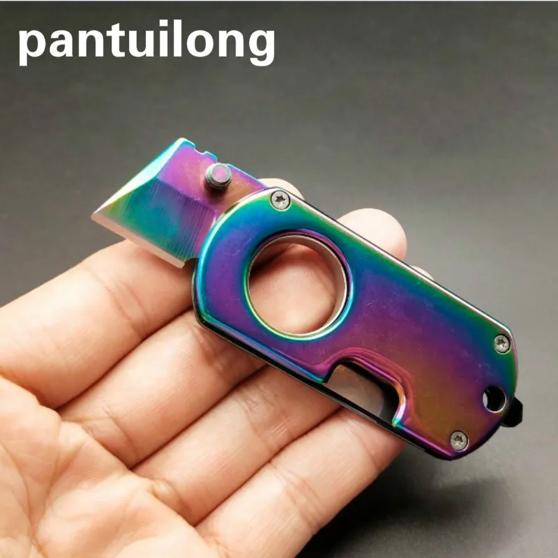 

Mini- Key Knife Ring Blade Folding Multi Tiger Tool Pocket More Function Self Protection Fold karambit cs go The new listing
