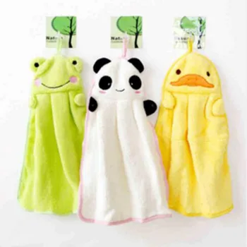 

Cute Animal Cantoon New Candy Colors Soft Coral Velvet Cartoon Animal Towel Can Be Hung Kitchen used