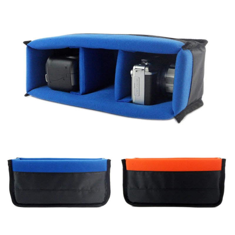 Black Orange Blue DSLR Camera Bag Insert Photo Bag Organizer Partition