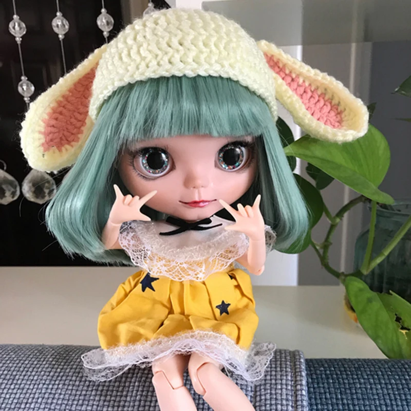 

1PCS Cute Rabbit Knitted Hat for 1/6 Doll Blythe Accessories Girl Toy