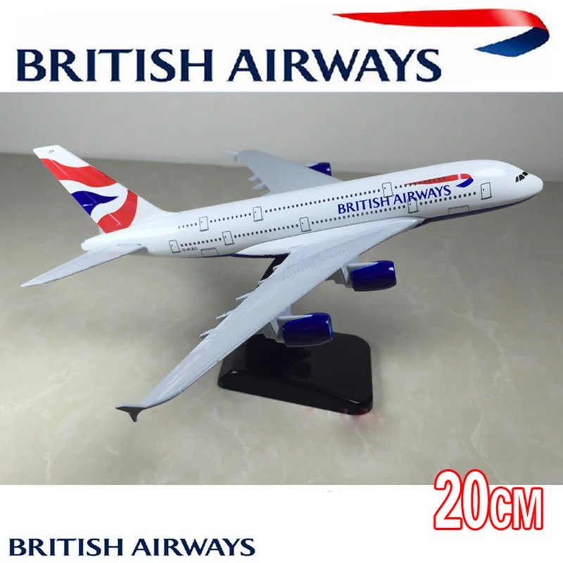 20 см A380 Большой Британский самолет модель Англия воздушный пассажирский самолет сплав авиакомпания модель Путешествия Праздник подарок на день рождения
