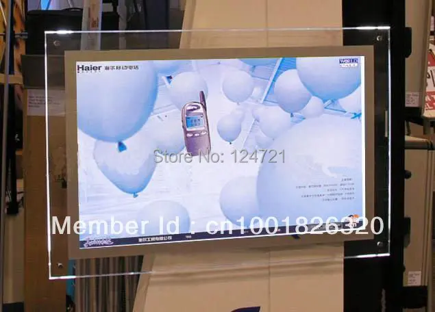 

Super Slim Acrylic Crystal Led Light Box,Frameless Frame Wall Mounted Brand Showcase Free Shipping By DHL