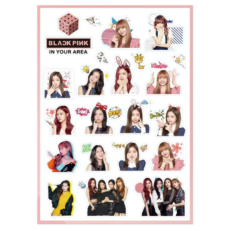 

1 Pack K-POP BLACKPINK Decal Stickers JISOO JENNIE ROSE LISA Paper Stationery Stickers Fans Collection Gift