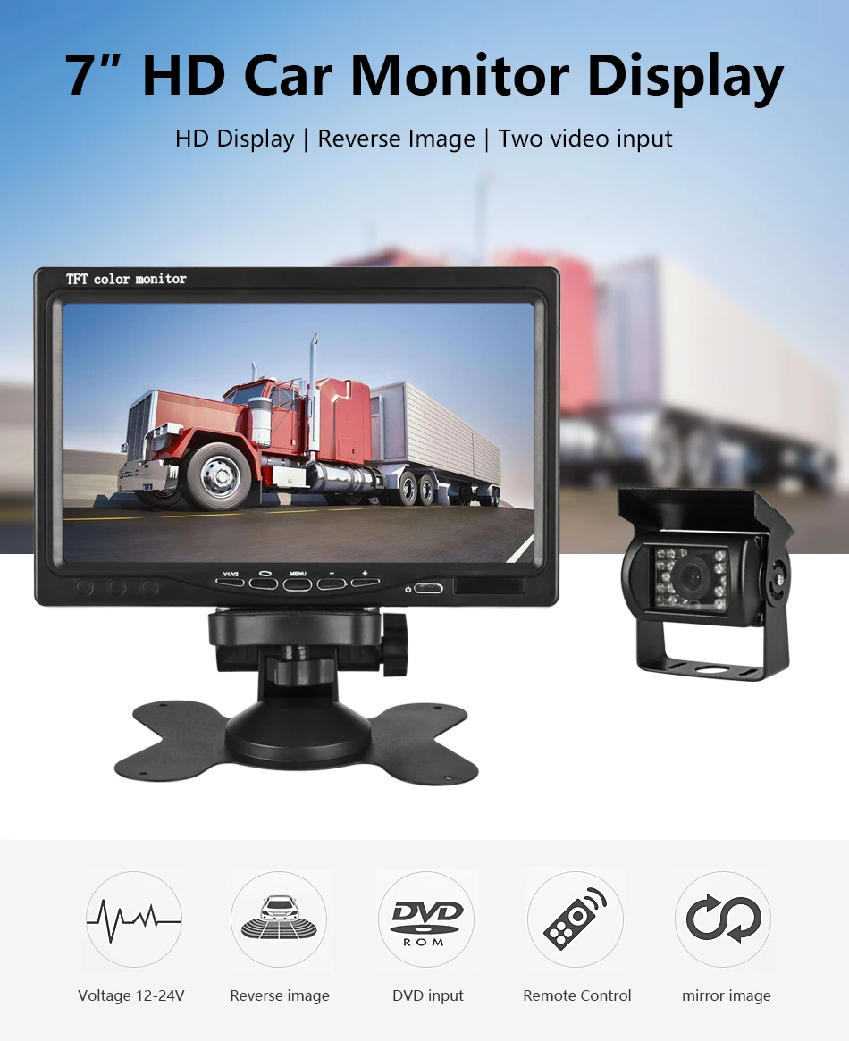 JMCQ " TFT lcd Автомобильный монитор HD дисплей обратная камера парковочная система для автомобиля заднего вида Мониторы с антибликовым покрытием отличное видение для грузовика
