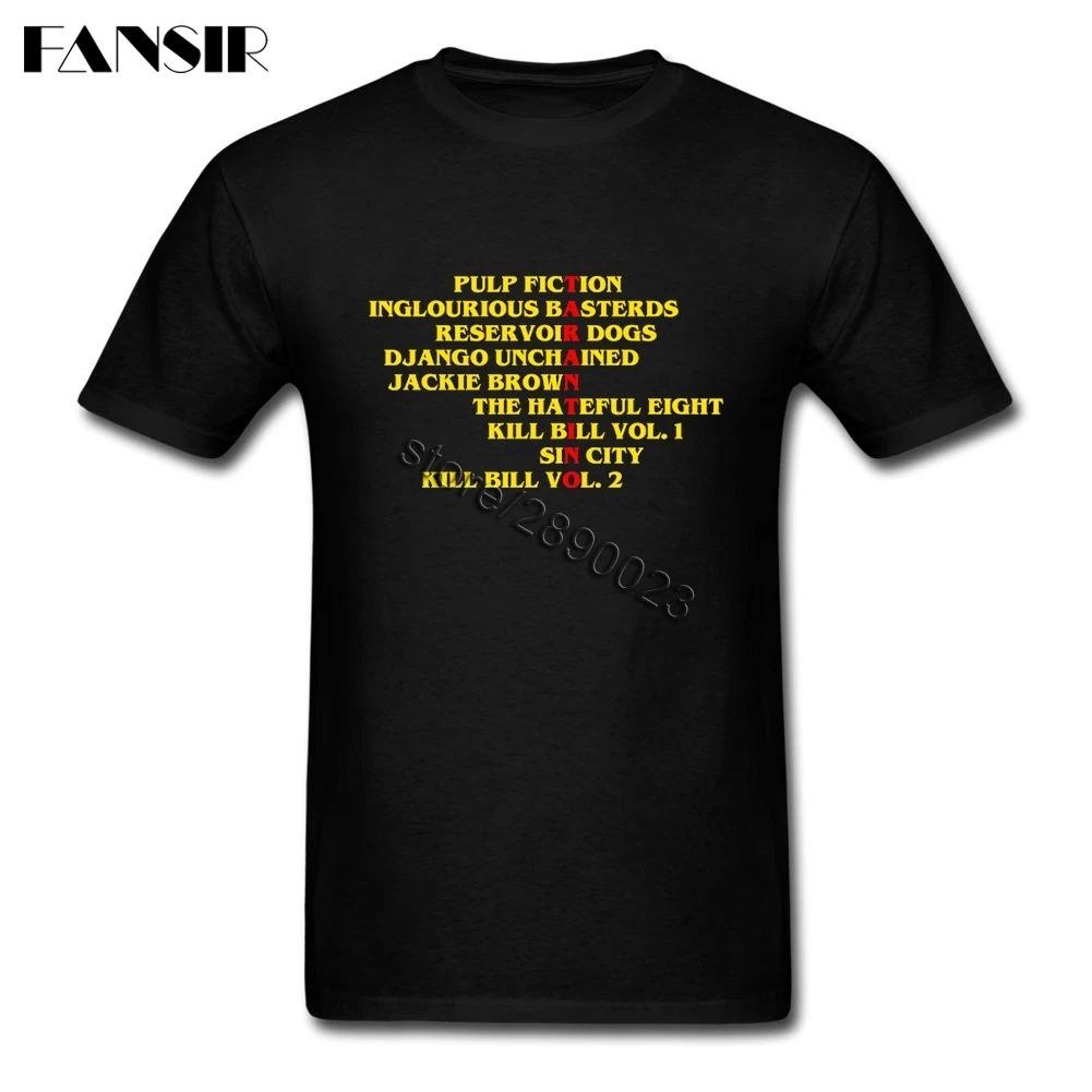 Big Size Quentin Tarantino Films Classical T Shirts Men Male Short Sleeve Crewneck Cotton Men T