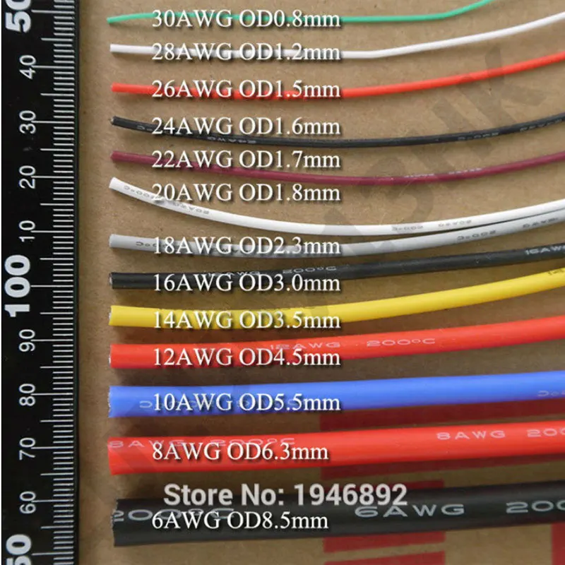 300 метров (984 футов) 24AWG Гибкая резиновая силиконовая проволока луженая медная
