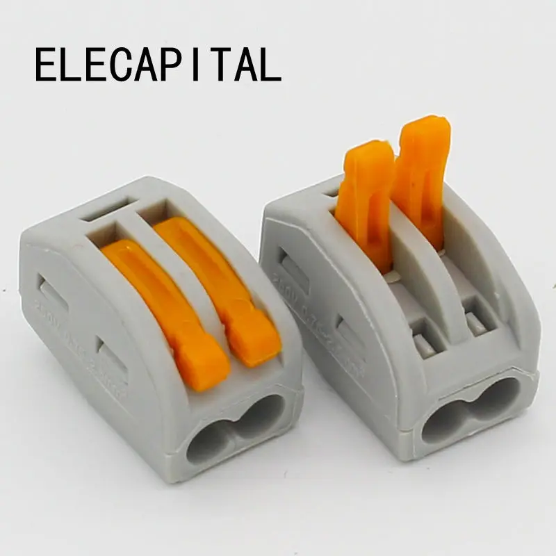 5Pcs 2 Pin Universal Compact Wire Connector Conductor Pct 212 Spring Lever Cable huismerk kopen in de aanbieding