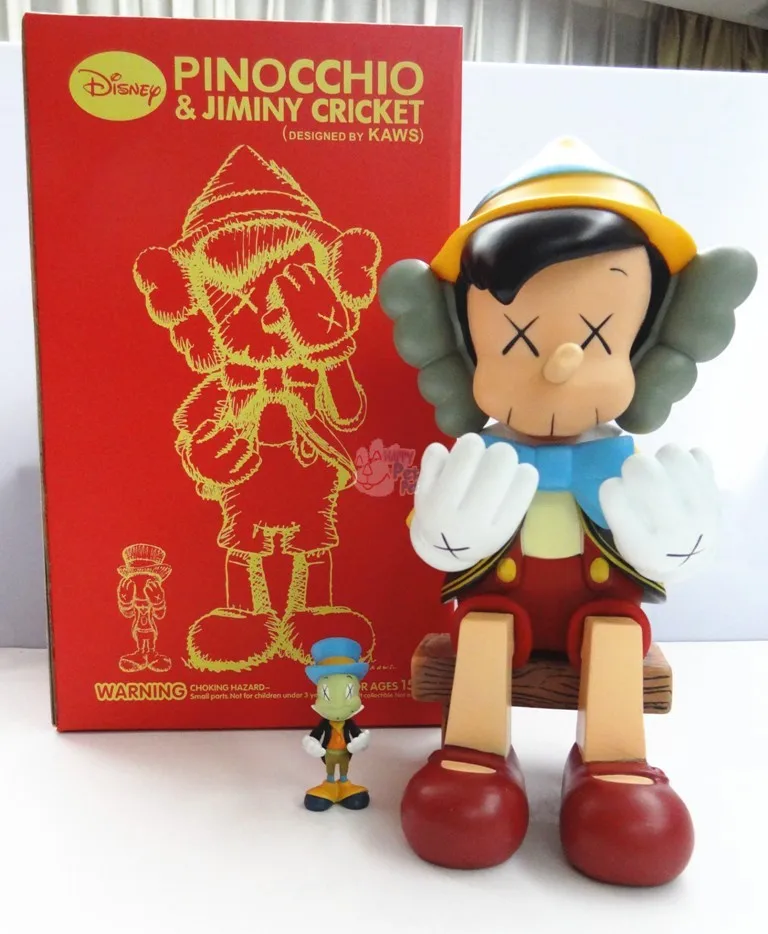 Hot Sell OriginaFake Kaws Companion Pinocchio&Jiminy Cricket Stand Pvc Resin Anime Action Figures With Box