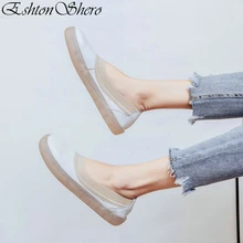 EshtonShero/Женская обувь на плоской подошве женские лоферы из коровьей кожи на плоской подошве черные женские водонепроницаемые Мокасины с круглым носком и эластичной лентой Размеры 3-9