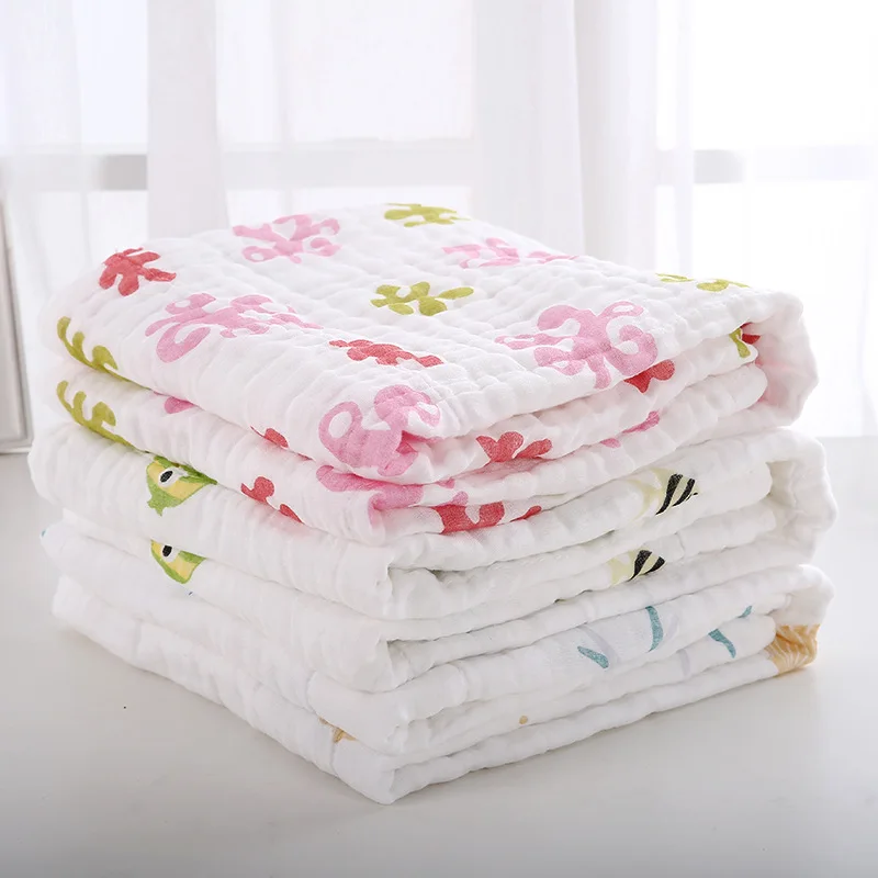 Us 8 93 15 Off 6 Layers Baby Kids Bath Towel 100 Cotton Blanket 70x110cm Tropical Fish C Starfish Design Swaddle Soft Breathable In