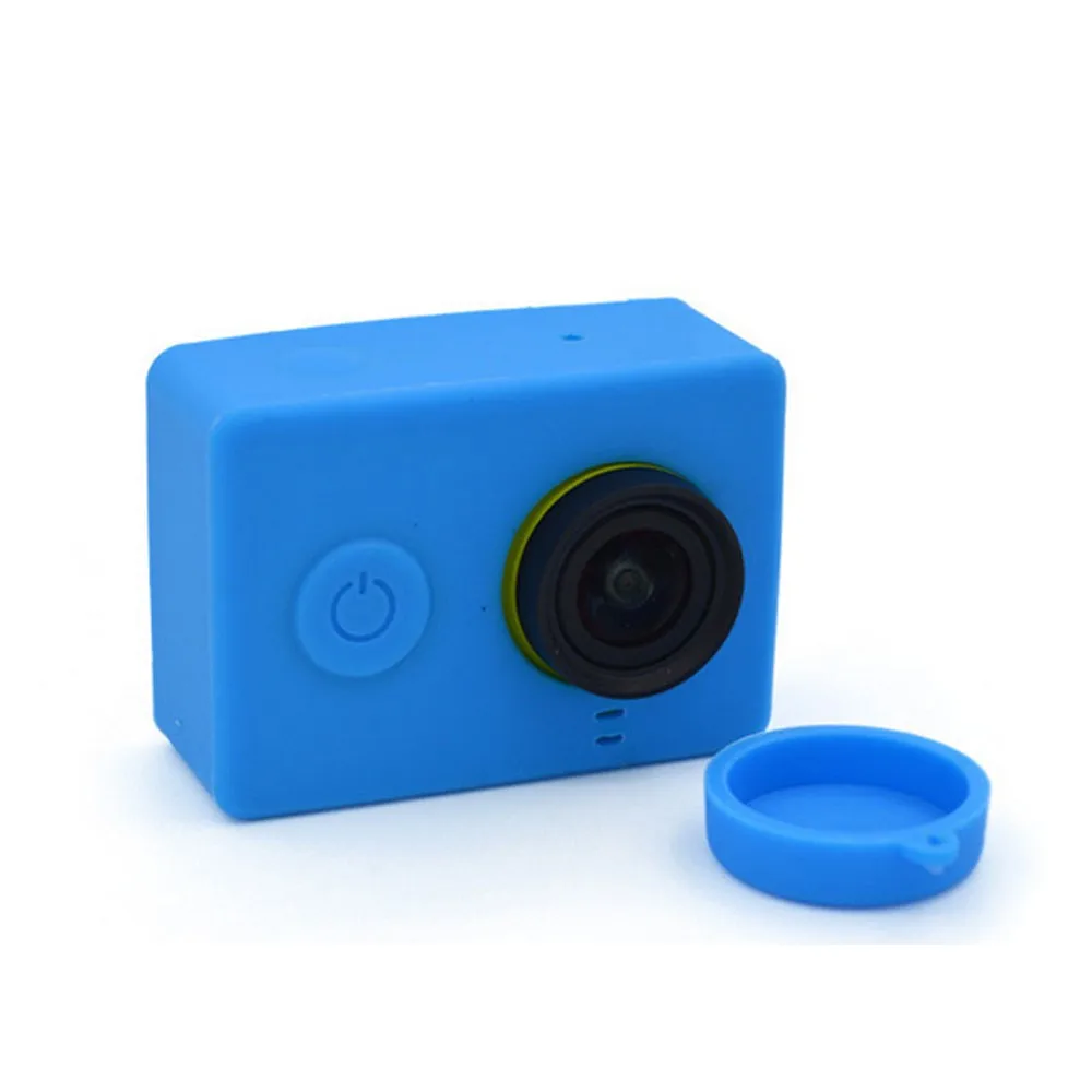 Цветной силиконовый чехол+ Крышка для объектива Xiaoyi, аксессуары для экшн-камеры, резиновая оболочка для экшн-камеры YI