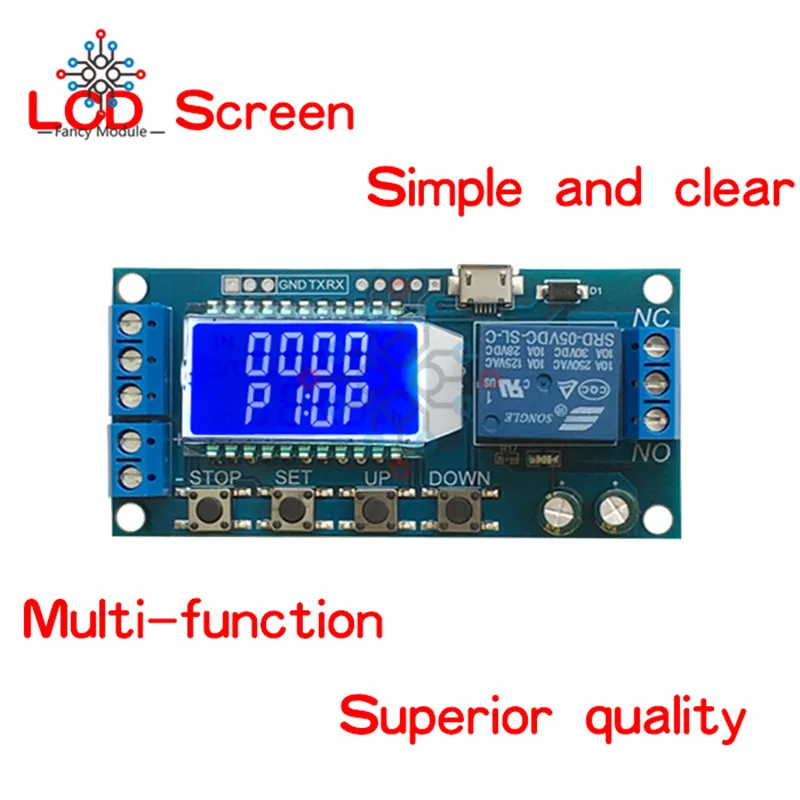 XY-LJ02 реле с таймером модуль задержки выключения питания и запуска задержки цикла синхронизации цепи переключатель с ЖК-цифровым дисплеем