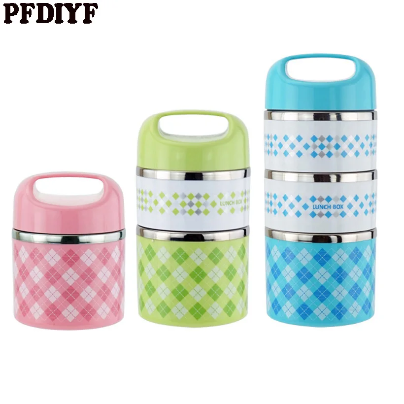 

Colorful Thermal Lunch Box Leak-Proof Stainless Steel Japanese Bento Box For Kids Picnic Container For Food Storage