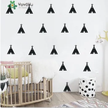 

40 Pieces Nodic Style Teepee Patern Wall Sticker Children Nursery Bedroom Decor Wall Art Vinyl adesivo DIY Kids Room mural NY385