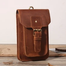 Брендовая мужская поясная сумка из натуральной кожи Crazy Horse, поясная сумка для путешествий, Мужская поясная сумка на пояс, поясная сумка для телефона, поясная сумка 2090