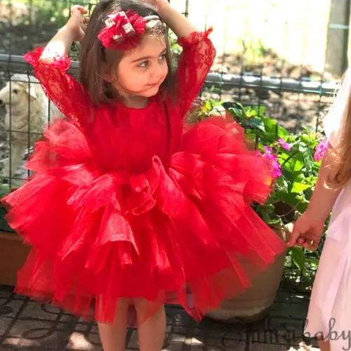 Дети цветов платье принцессы для маленьких девочек дети принцесса красный розовый, вечерние невесты свадебные фатиновые платья-пачки девочек
