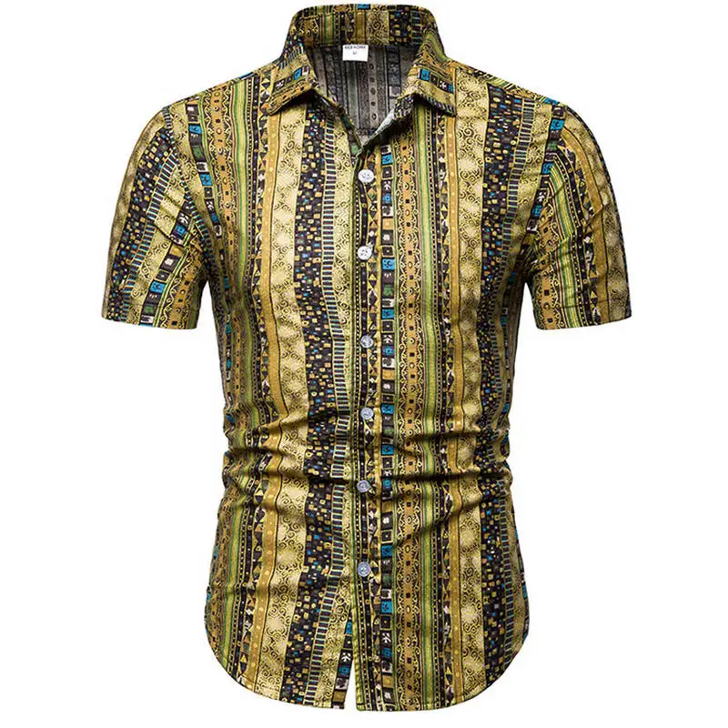 Mens Summer Beach Hawaiian Shirt Brand Short Sleeve Plus Size Floral Shirts Men Casual Holiday Vacation Clothing Camisas
