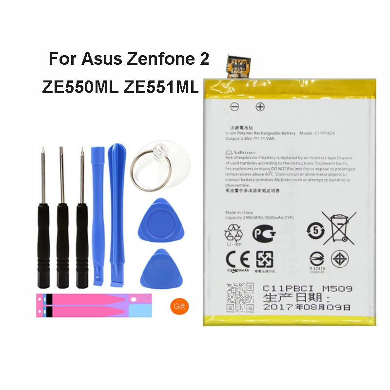 

Original C11P1424 Battery For ASUS ZenFone 2 Z008D ZE551ML ZE550ML Z00AD ZenFone2 5.5inch 3000mAh