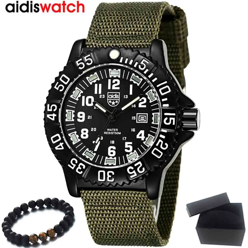 Men Watch Top Luxury Brand AIDIS Fashion Sports Army Military Watch Men Waterproof Quartz Wristwatch Relogio Masculin Male Clock Men Watch Top Luxury Brand AIDIS Fashion Sports Army Military Watch Men Waterproof Quartz Wristwatch Relogio Masculin Male Clock