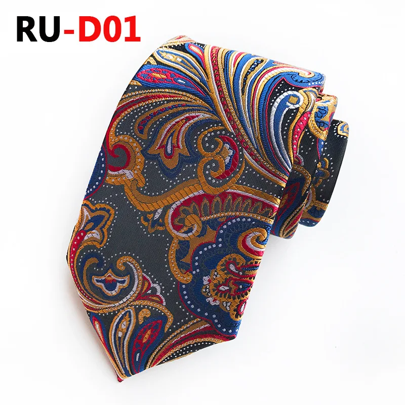 RU-D01 67 цветов, шелковый галстук для мужчин, жаккардовый, 8 см, Модный Цветочный галстук, деловой галстук для свадебной вечеринки, галстук, подарок для Него - Цвет: RU-D01