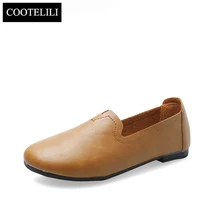 COOTELILI/туфли на плоской подошве; женские повседневные лоферы из мягкой кожи; женские туфли-оксфорды на плоской подошве без застежки