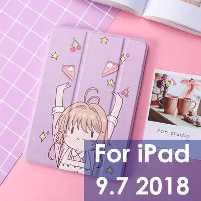 Чехол для fundas iPad mini 5/Air 3, милый мультяшный чехол из искусственной кожи для девочек, для iPad 9,7 Air 1/2 Mini 1 2 3, Магнитный умный чехол - Цвет: For IPad 9.7 2018