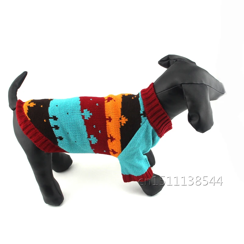 Зимняя собачья одежда в полоску хит цвет Рождественская елка для питомцев свитер пальто для щенка кошки домашние животные одежда для маленьких собак Тедди Чихуахуа