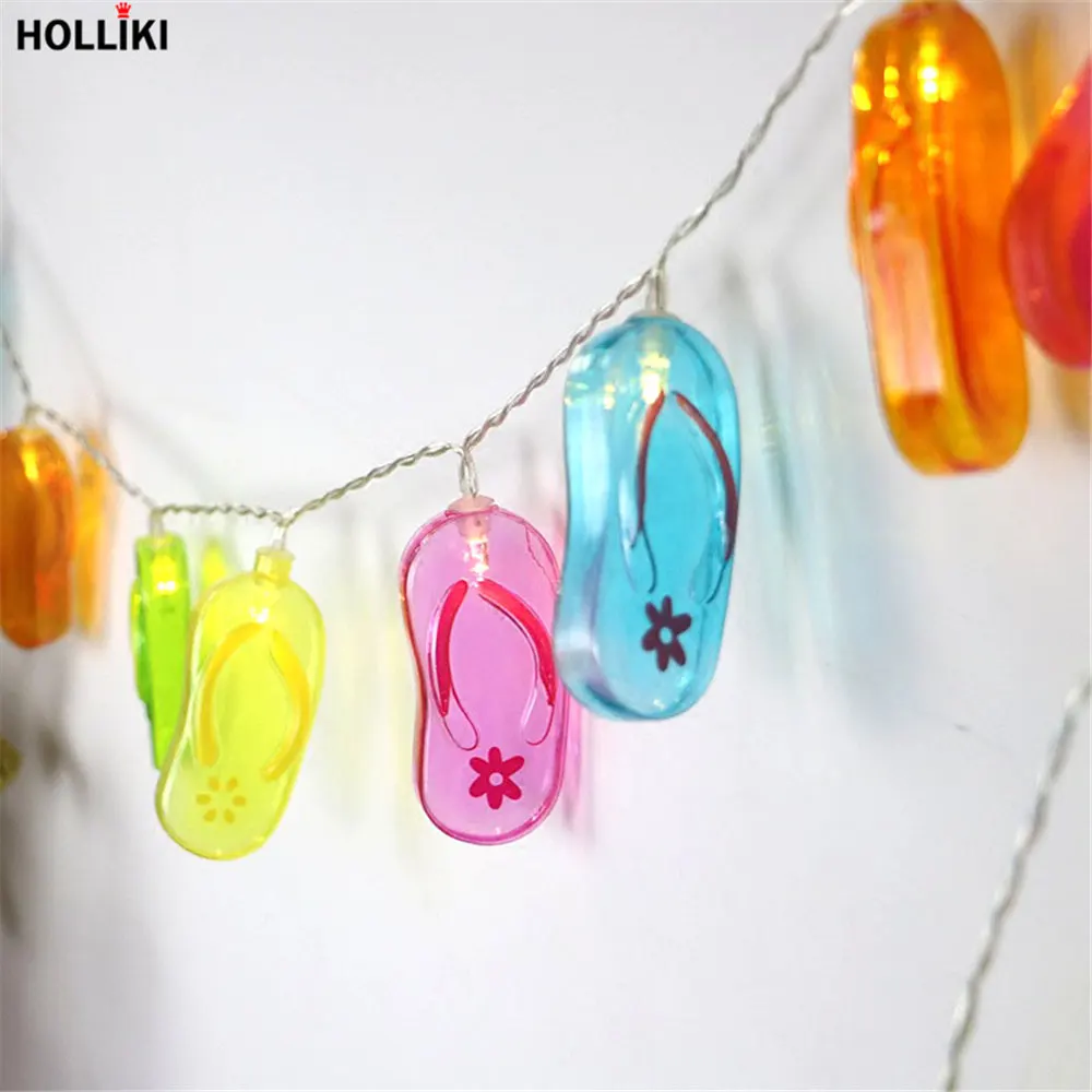 

3m LED Light String Wire Lights Novelty Colorful Flip Flops Lanterns Lamp Battery Operated Lights for Christmas Festival Decor