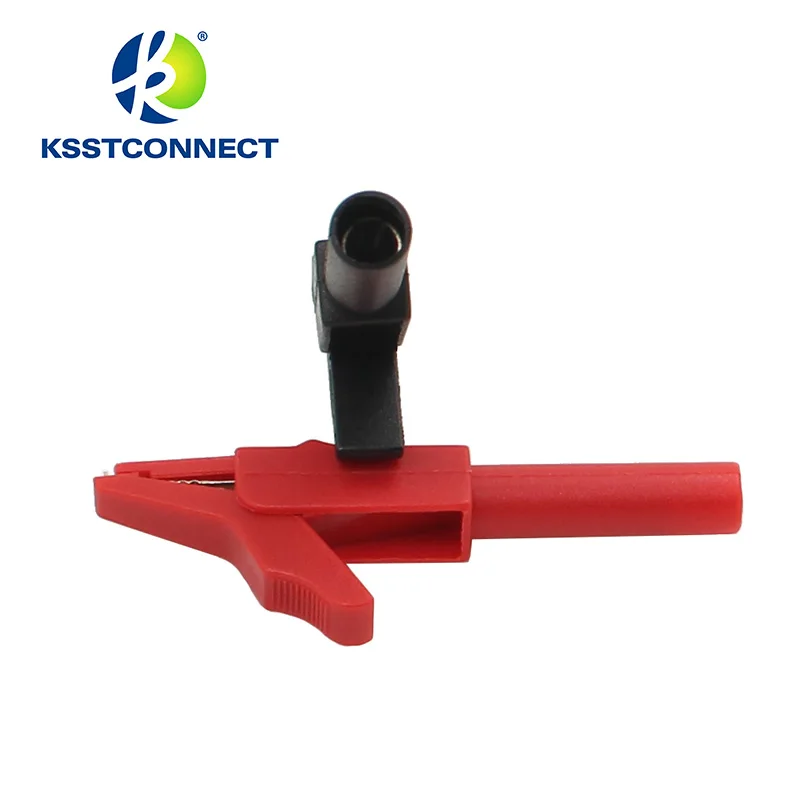 CC258 10 шт. Черный Красный изолированный тонкий зажим типа крокодил тестовый с