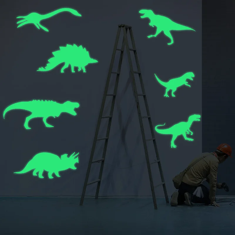 9 قطعة/المجموعة الوهج في الظلام ديناصور متوهجة لعبة ملصقات السقف مضيئة Dinossauro تألق في الظلام دينو اللعب ملصقات غرفة