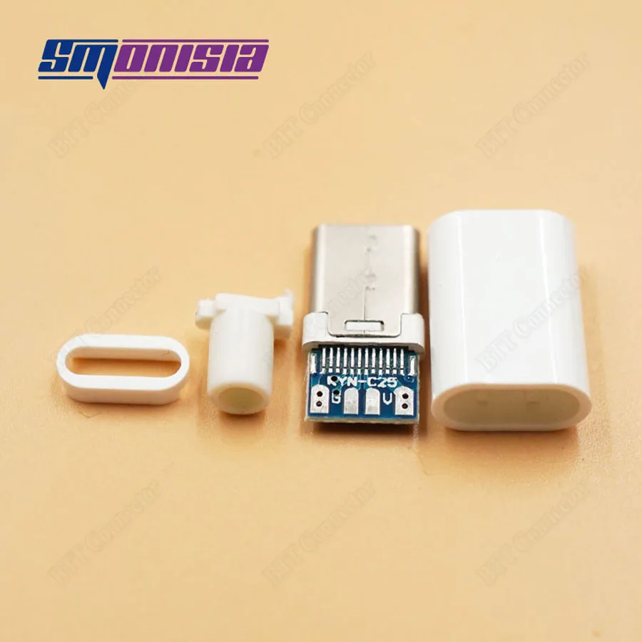 Smonisia 50 шт. Тип C USB штекер 2,0 разъем с печатной платой припоя провода разъем 4 в 1