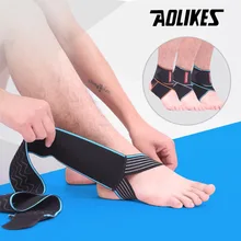 AOLIKES 1PCS Silicone Ankle Support Strap Basketball Football Professional Adjustable Ankle Sleeve Protection Ankle Brace