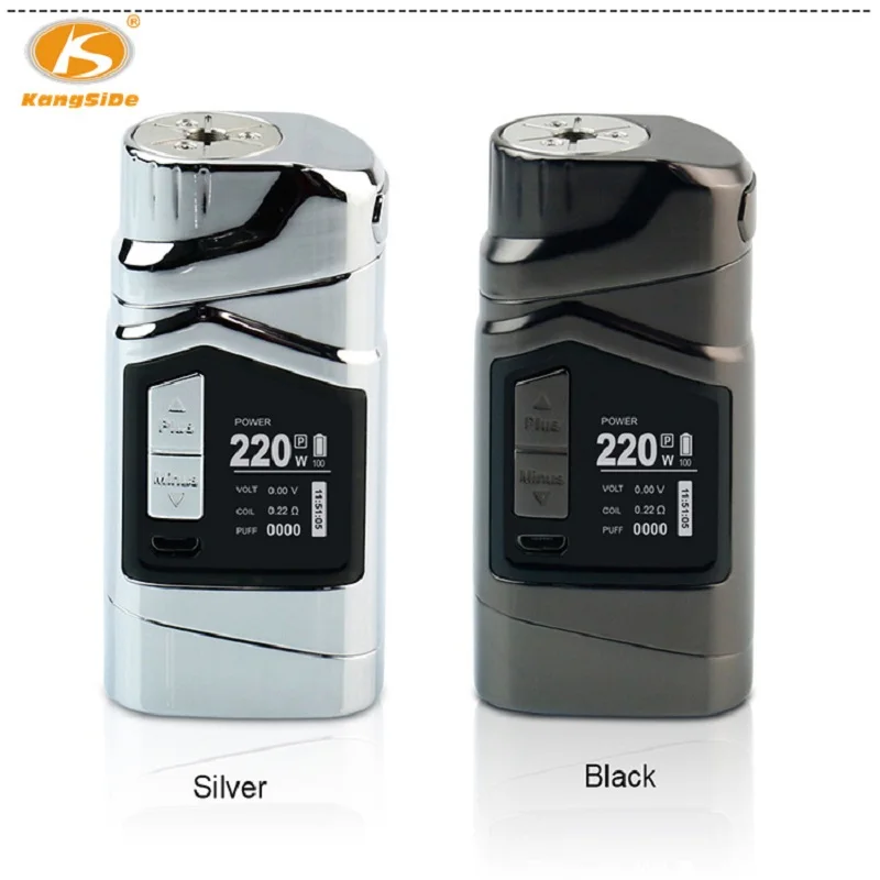 

Original Kangside GTRS GT220 Box Mod 220W Kit Large OLED Screen Dual 18650 Battery for 510 Tread Tank Atomizer E Cigarette Mods