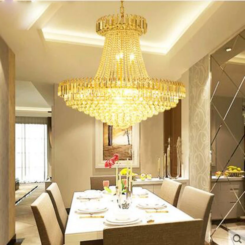 Атмосферные золотые хрустальные люстры, креативные светодиодные обеденные люстры, лампы для гостиной, современная спальня, бар, осветительное приспособление, светодиодные