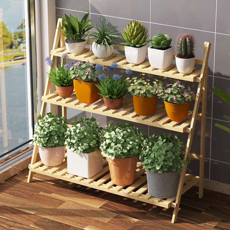 Bamboo3 layer суккулентный стеллаж для хранения Бамбуковая рама твердый складной