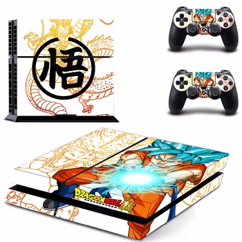 

New dragon ball Son Goku Decal PS4 Skin Sticker For Sony Playstation 4 PS4 Console protection film +2Pcs Controller protective