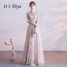 It s YiiYa Half Sleeves Appliques O neck font b Elegant b font Tulle Flower Zipper