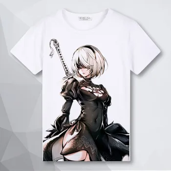 

Costumebuy Game NieR:Automata 2B YoRHa No. 2 and YoRHa No. 9 Type S Cosplay T-shirt T Shirt Short Sleeve Tops Tees Unisex