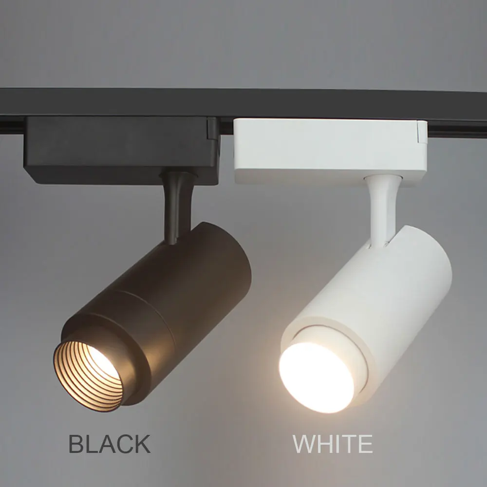شعاع زاوية قابل للتعديل 12 واط 7 واط 15 واط 10 واط 20 واط COB LED أضواء المسارات بقعة ضوء السقف شنت السكك الحديدية مصباح الطرق الزخرفية أضواء led